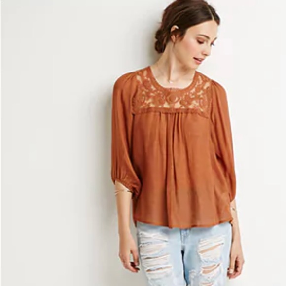 Brown and Orange Blouse